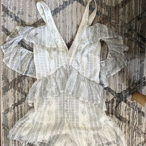 🍉Alice McCall Be the One Playsuit Rompers White Shimmering Silver